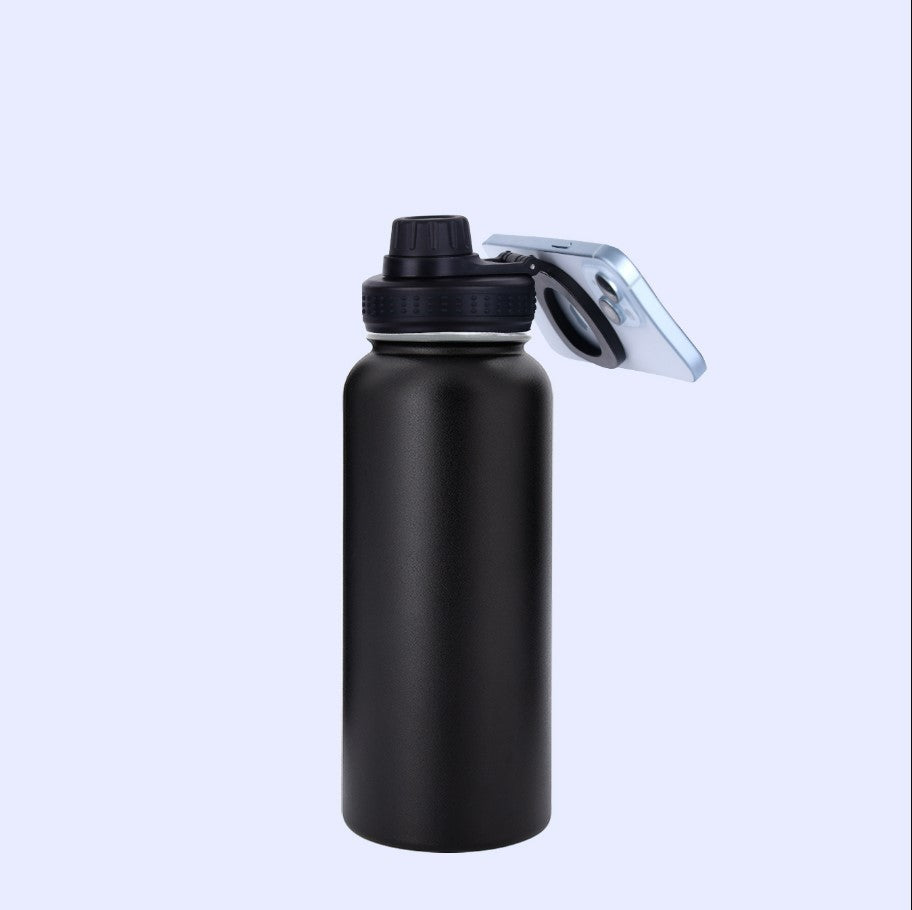 32oz Stainless Steel 304 Double-Layer Insulated Bottle with Phone Holder Magnetic Suction Cover_1