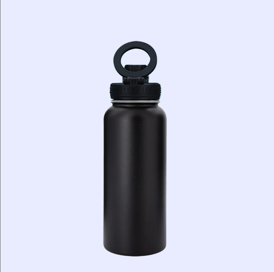 32oz Stainless Steel 304 Double-Layer Insulated Bottle with Phone Holder Magnetic Suction Cover_3