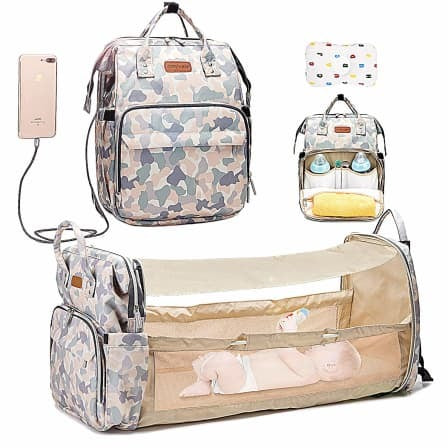 Toddler Bed Sleeper Diaper-Bag-Backpack Mommy Bag (Camouflage)_0