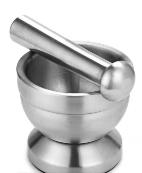 Stainless Steel Metal Spice Mortar With Pestle_0