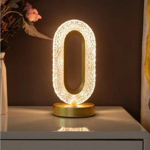 Crystal Rechargeable Table Desk Lamp - O Shape_0